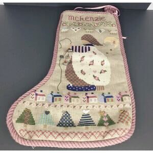Shepherds Bush Heirloom Cross Stitch Christmas Stocking Completed-McKenzie
